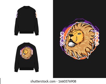 Japanese Street Wear Crewneck
Translate : " Lion "