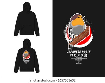 Japanese Street Wear Hoodie
Translate : " Robin Bird "