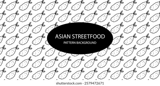 japanese streetfood popular pattern background. sushi background. takoyaki, asian pattern