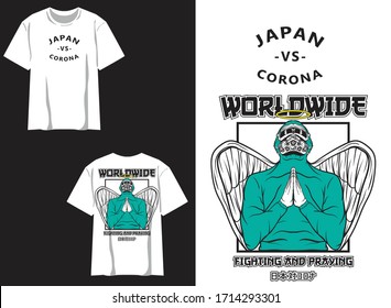 japanese streetwear t shirt worldwide
translate : japan versus corona