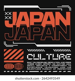 Design de camisetas estilo streetwear japonês, Gráfico urbano do japão, vetor do cartaz de Tóquio do japão, Coleção de design de cultura do Japão, Trajes geométricos para vestuário