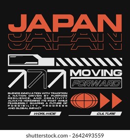 Japanese streetwear t-shirt design, Urban japan graphic, Tokyo japan poster vector, Japan culture design collection, Geometric streetwear for apparel
