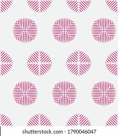 Japanese Stripe Circle Vector Seamless Pattern