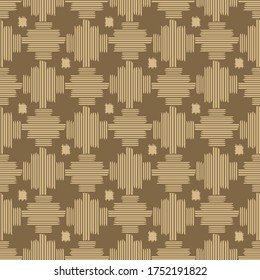 Japanese Stripe Diamond Weaving Vector Seamless Pattern