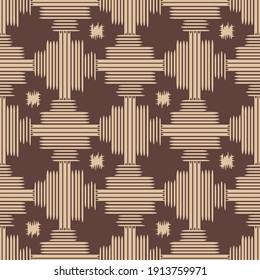 Japanese Stripe Flower Vector Seamless Pattern