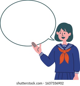 japanese student girl emotion gesture