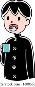 Japanese student who gargle (boy)