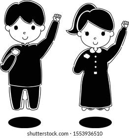 Japanese student(Jumping,Junior high school or High school)