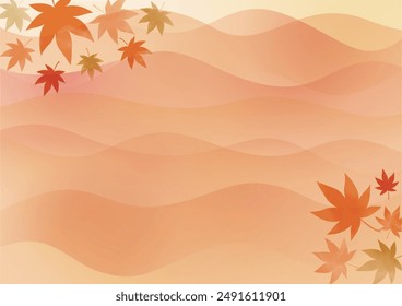 Japanese style autumn leaves falling background