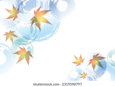 Japanese style autumn leaves, vector illustration