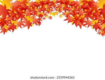 Japanese style autumn wallpaper, frame. Autumn leaves.Reddish leaves.