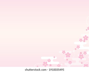 Japanese style background of cherry blossoms