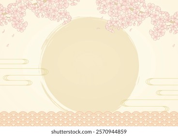 Japanese style background with cherry blossoms
