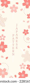 Japanese style background design with cherry blossom motif. image of Japan. traditional pattern