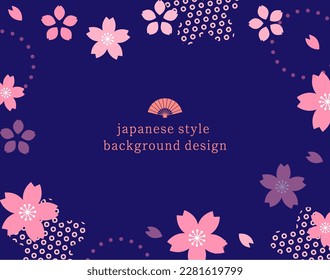 Diseño de fondo de estilo japonés con motivos de flor de cerezo. imagen de Japón. patrón tradicional