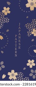 Japanese style background design with cherry blossom motif. image of Japan. traditional pattern