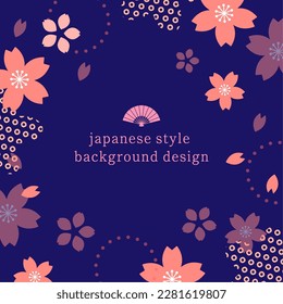 Japanese style background design with cherry blossom motif. image of Japan. traditional pattern