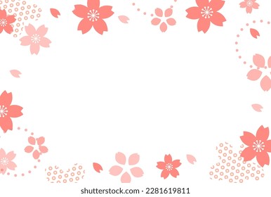 Japanese style background design with cherry blossom motif. image of Japan. traditional pattern