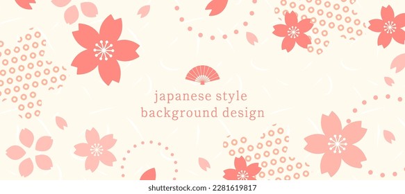 Japanese style background design with cherry blossom motif. image of Japan. traditional pattern