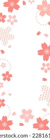 Japanese style background design with cherry blossom motif. image of Japan. traditional pattern