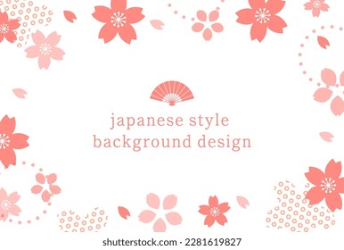 Japanese style background design with cherry blossom motif. image of Japan. traditional pattern
