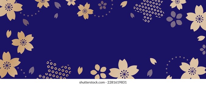Diseño de fondo de estilo japonés con motivos de flor de cerezo. imagen de Japón. patrón tradicional