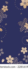 Japanese style background design with cherry blossom motif. image of Japan. traditional pattern