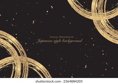 Japanese style background with gold and brush lines