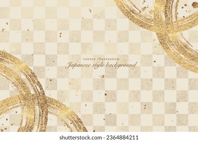 Japanese style background with gold and brush lines