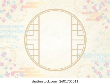 Japanese style background with hydrangea