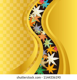 Japanese style background material of autumn leaves.