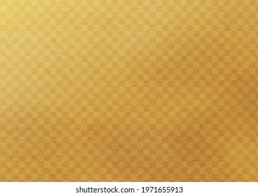 Japanese style background material for celebration. Checkered pattern (small pattern, golden, A3, A4 ratio)