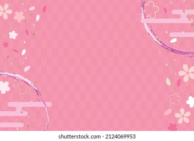 Japanese style background material of cherry blossom petals