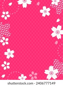 Hintergrundmaterial im japanischen Stil mit Kirschblütenmotiv, Vorlage für die Frühlingsfarben
