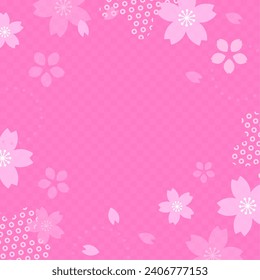 Japanese style background material with cherry blossom motif, spring color design template