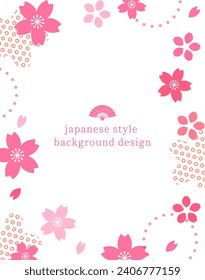 Material de fondo de estilo japonés con motivos de flor de cerezo, plantilla de diseño de color de primavera