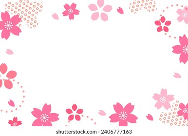 Material de fondo de estilo japonés con motivos de flor de cerezo, plantilla de diseño de color de primavera