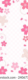 Japanese style background material with cherry blossom motif, spring color design template