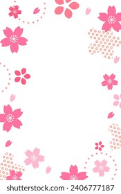 Japanese style background material with cherry blossom motif, spring color design template