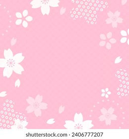 Japanese style background material with cherry blossom motif, spring color design template