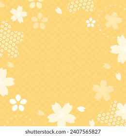 Material de fondo de estilo japonés con motivos de flor de cerezo, plantilla de diseño de color de primavera