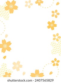 Japanese style background material with cherry blossom motif, spring color design template