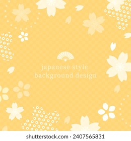 Material de fondo de estilo japonés con motivos de flor de cerezo, plantilla de diseño de color de primavera
