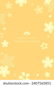 Japanese style background material with cherry blossom motif, spring color design template