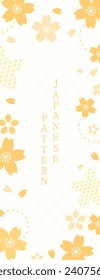 Japanese style background material with cherry blossom motif, spring color design template