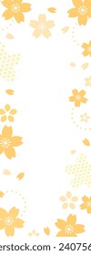 Japanese style background material with cherry blossom motif, spring color design template