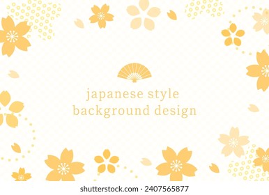Hintergrundmaterial im japanischen Stil mit Kirschblütenmotiv, Vorlage für die Frühlingsfarben