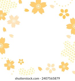 Material de fondo de estilo japonés con motivos de flor de cerezo, plantilla de diseño de color de primavera