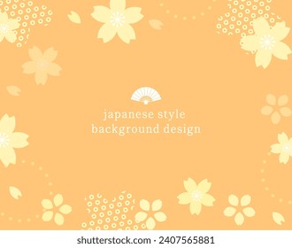 Japanese style background material with cherry blossom motif, spring color design template