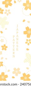 Japanese style background material with cherry blossom motif, spring color design template